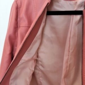 Peach pink faux leather jacket M 48
